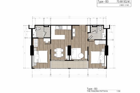 Apartamento de 2 dormitorios en Pattaya, Tailandia № 101440 - foto 23