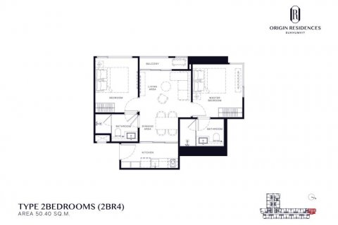 Condo in Khlong Toei, Bangkok, Thailand, 2 bedrooms  № 120486