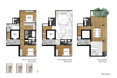 Eigentumswohnung in Bangkok, Thailand, 3 Schlafzimmer  № 143517 - Foto 11