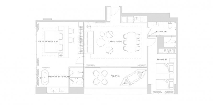 Apartment floor plan «Surfhouse Residence», 2 bedrooms in Surfhouse Residences