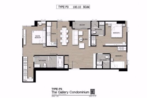Penthouse in Samut Prakan, Thailand 3 Schlafzimmer № 76703