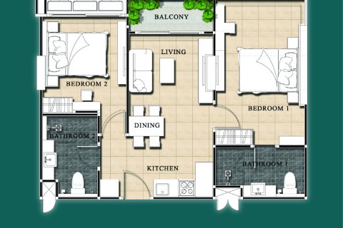 Apartamento de 2 dormitorios en Jomtien Beach, Pattaya, Tailandia № 101478 - foto 13