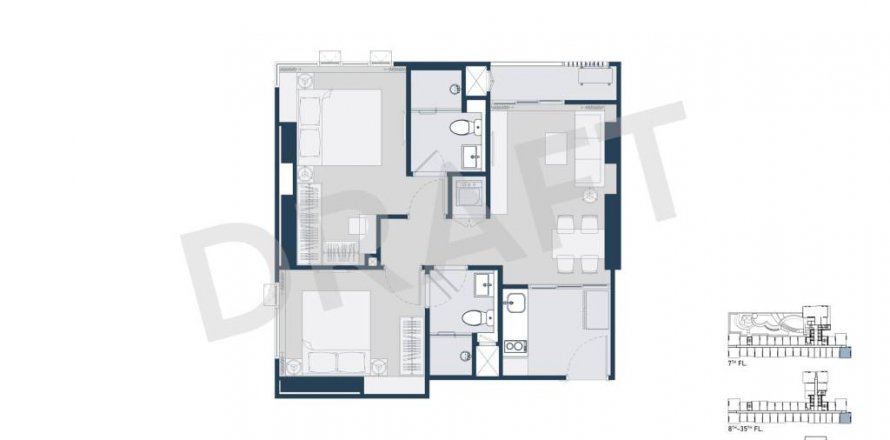 Condominio de 2 dormitorios en Bang Na, Bangkok, Tailandia № 132523