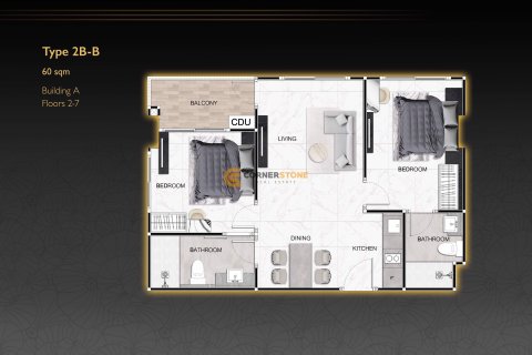 Estudio en el condominio en Pattaya, Tailandia № 120153