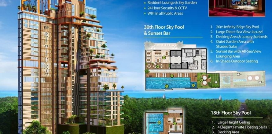 Condominio de 2 dormitorios en Pattaya, Tailandia № 100018