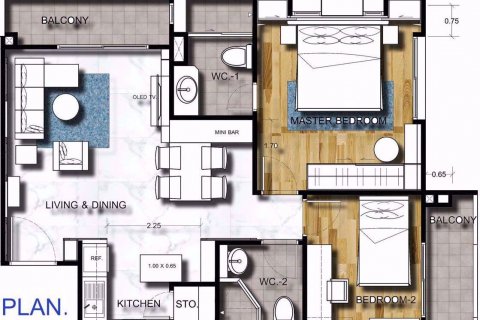Condominio de 2 dormitorios en Wang Thonglang, Bangkok, Tailandia № 76190 - foto 11