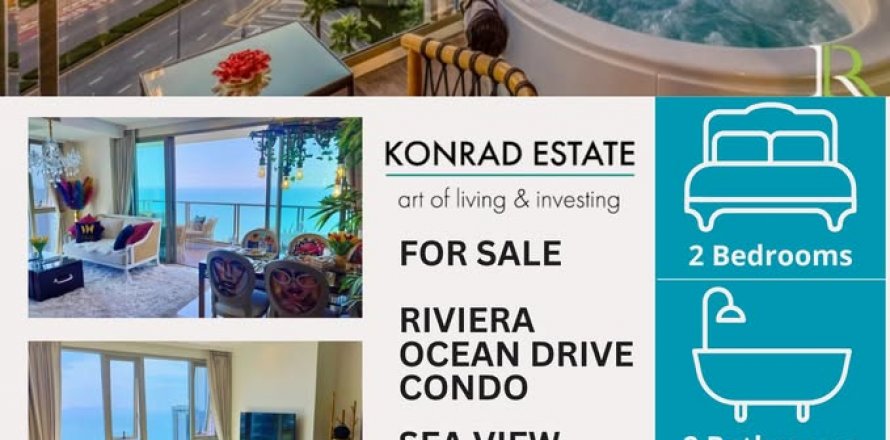 Condominio de 2 dormitorios en Pattaya, Tailandia en The Riviera Ocean Drive № 130107