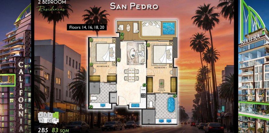 Condominio de 2 dormitorios en Pattaya, Tailandia № 123455