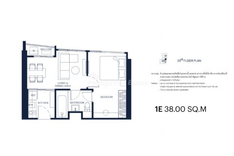Condo in Pattaya, Thailand, 1 bedroom № 123460