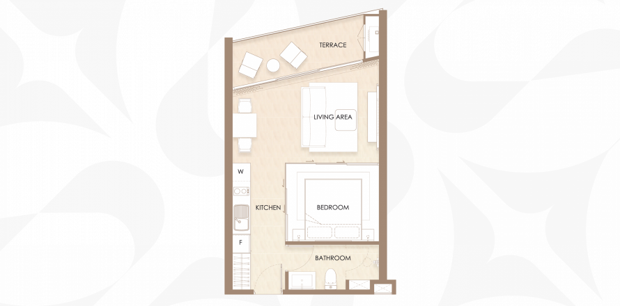Apartment floor plan «Siamese Bangtao», 1 bedroom in building Building C Siamese Bangtao in Layan-Bangtao, Phuket in Thailand, Siamese Bangtao
