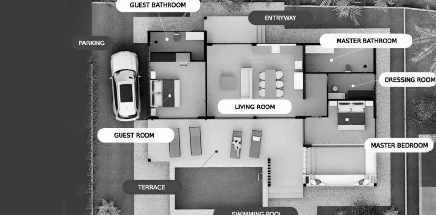 Планировка Виллы «2BR-31» 2 спальни в ЖК Dolce Vita
