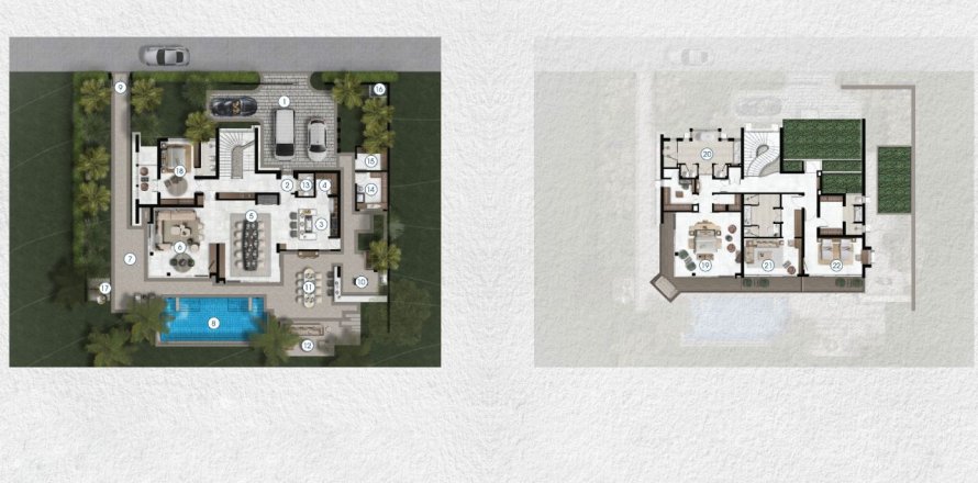 Планировка Виллы «3BR-1» 3 спальни в ЖК Narana Villa Phuket