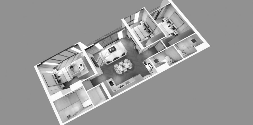 Condominium floor plan «3BR-8», 3 bedrooms in The Ozone Signature Condominium