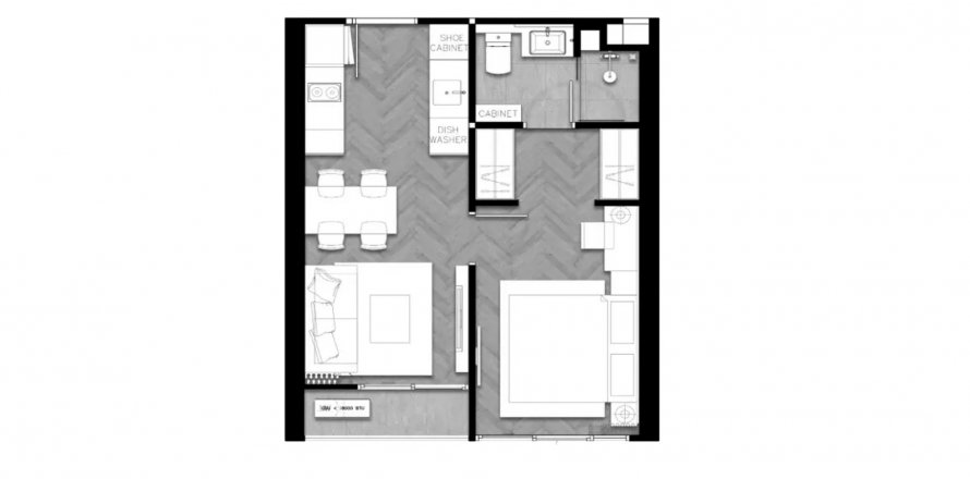 Condominium floor plan «1BR-6», 1 bedroom in The Ozone Signature Condominium