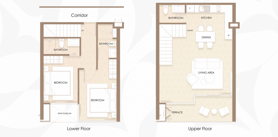 Apartment floor plan «Siamese Bangtao», 2 bedrooms in building Building B Siamese Bangtao in Layan-Bangtao, Phuket in Thailand, Siamese Bangtao