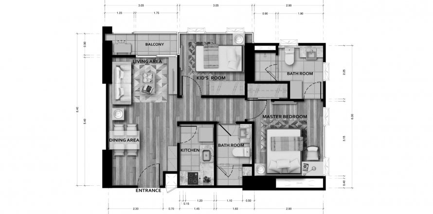 Sobre plano Sapphire Luxurious Condominium Rama 3 en Yan Nawa, Bangkok, Tailandia № 69508 - foto 1
